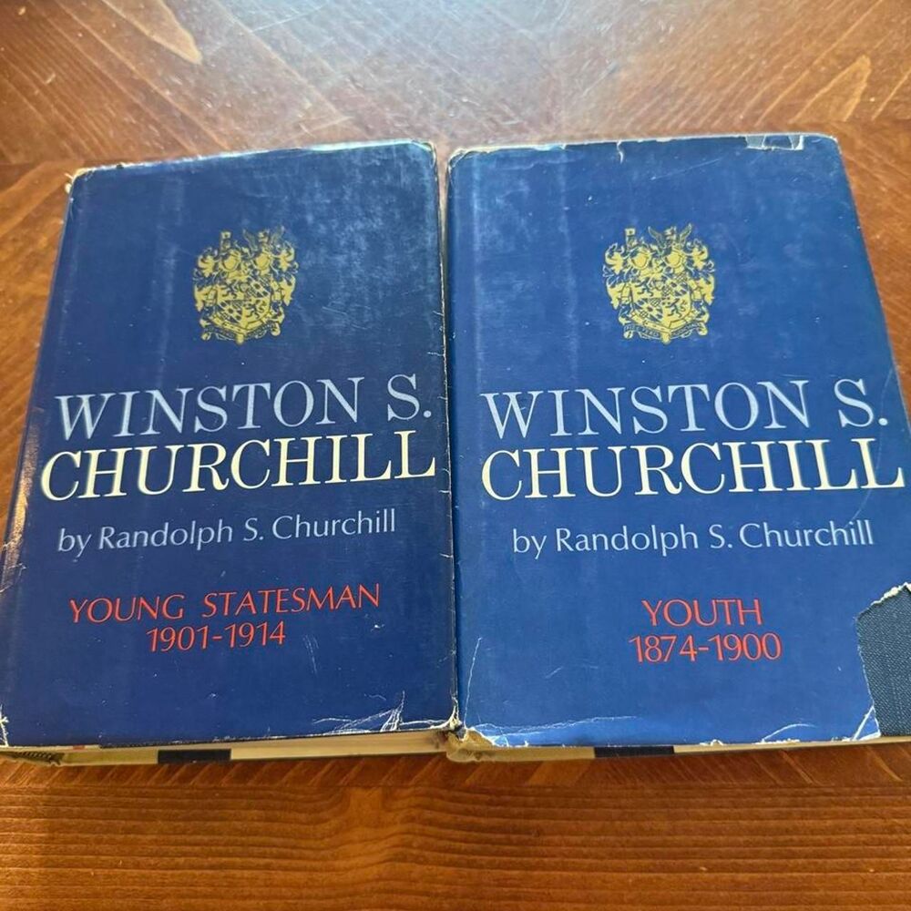 Winston S Churchill Biography Volumes 1 & 2 Hardcover Book Club Set